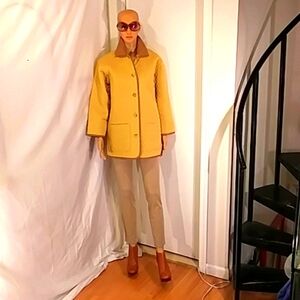 NWOT J Mclaughlin Yellow & Tan Quilted Jacket.